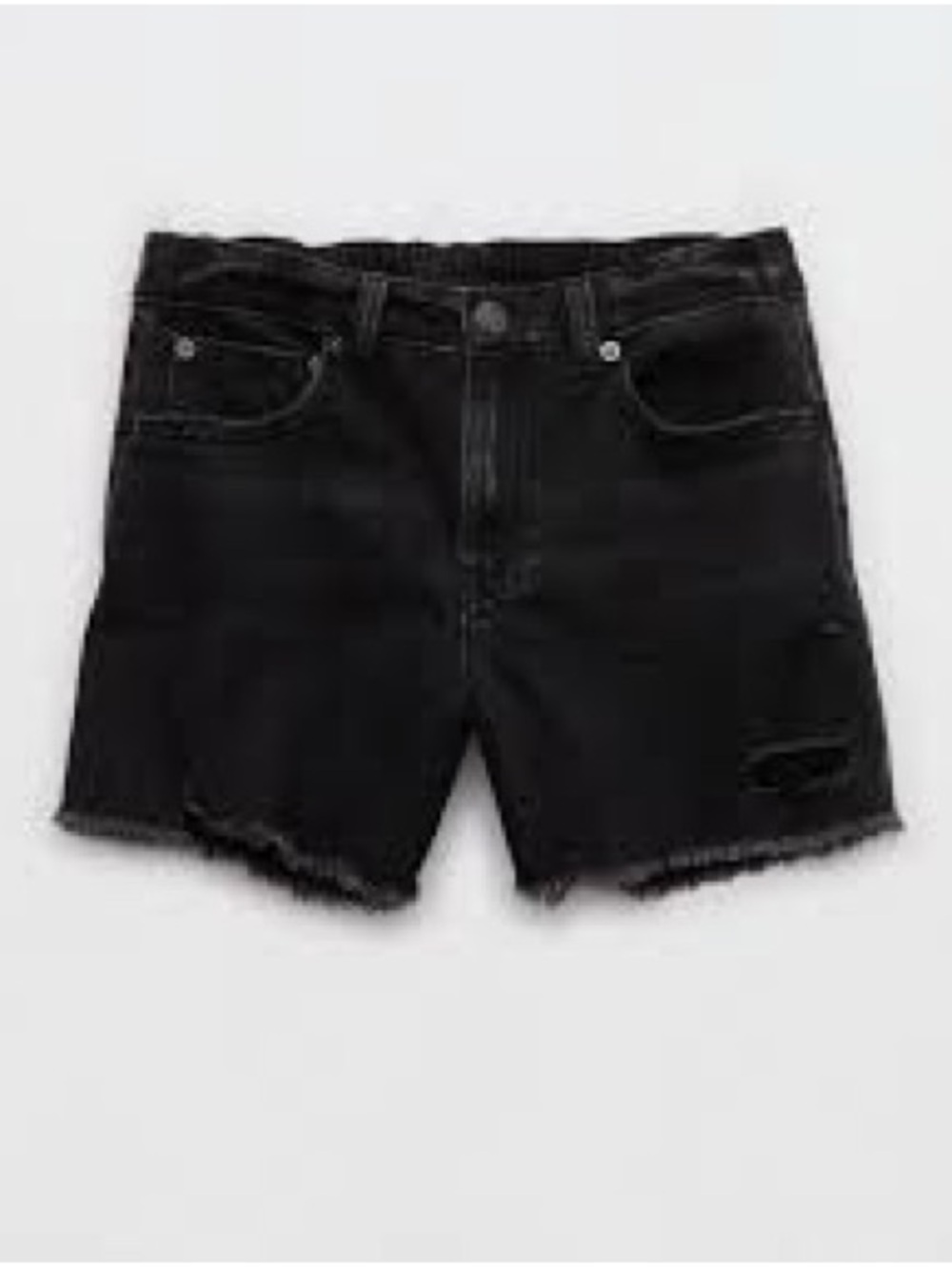 American Age Black Distressed Cutoff Jean Shorts